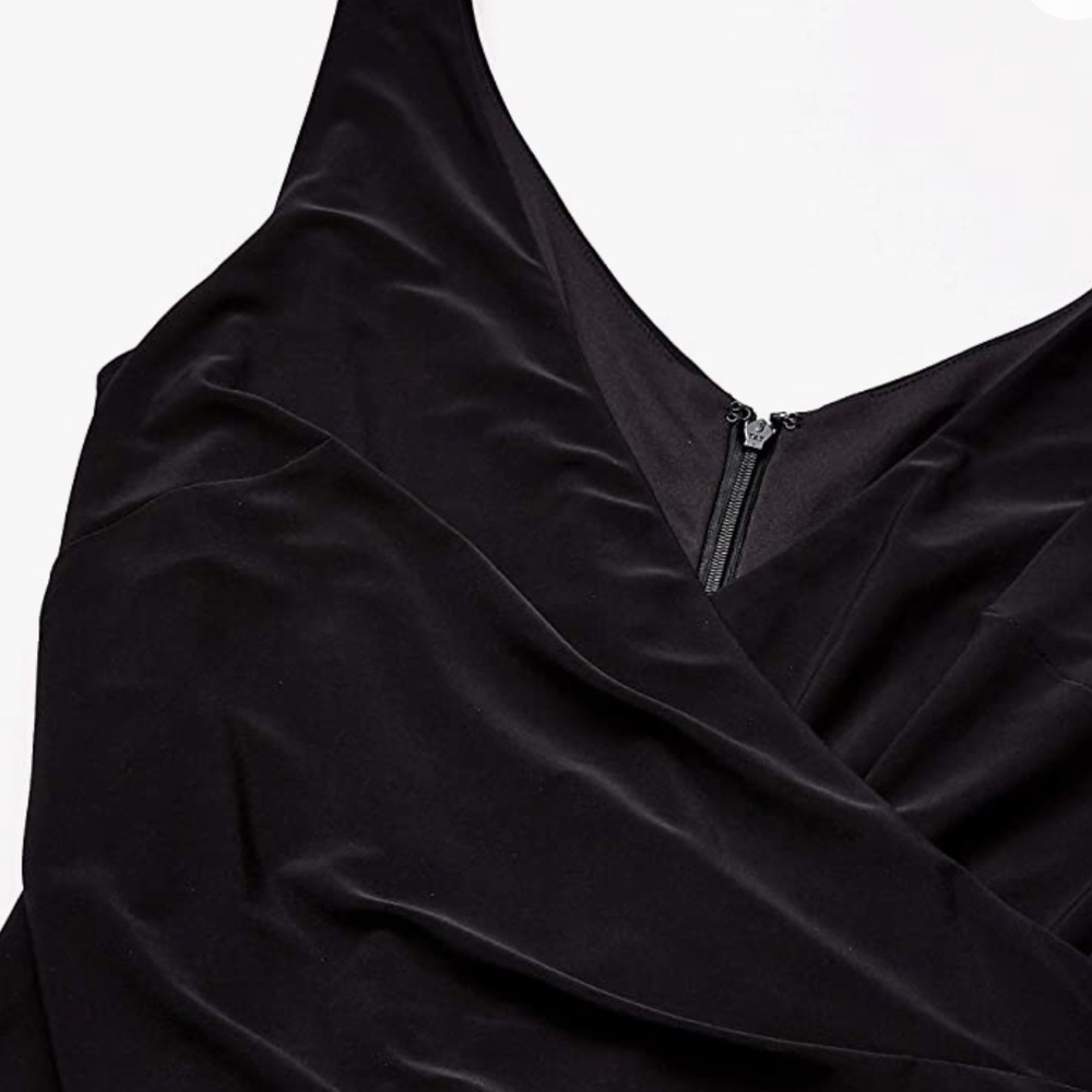 Nine West Black Sleeveless Jumpsuit with Asymmetrical Bodice. Size 4. - Picture 3 of 14